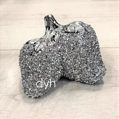 £9.99 • Buy Silver Crushed Diamond Sparkly Fruits Strawberry Figurine Ornament  Bling
