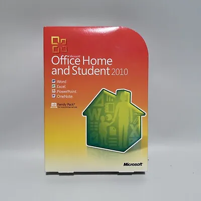 Microsoft Office Home And Student 2010 Full Version W/Product Key DVD & Box • $31.95