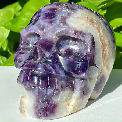 3.24LB Natural Amethyst Hand Carving Skull Quartz Crystal Reiki Healing Gem • $0.99