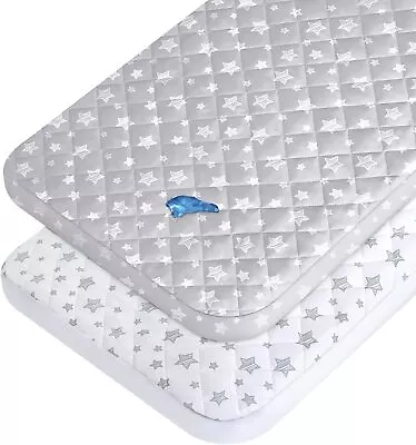 Waterproof Pack N Play/Mini Crib Mattress Pad Protector 2 Pack Soft 39 X27 X5  • $25.99