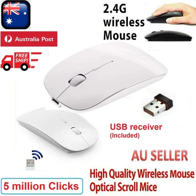 $10.49 • Buy Optical 2.4G Wireless Bluetooth 4.0 Slim Rechargeable Mouse For Laptop TV PC 