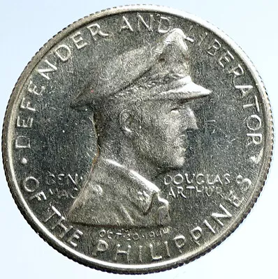 1947 S PHILIPPINES US WWII General DOUGLAS MACARTHUR Silver Peso Coin I113388 • $345.15