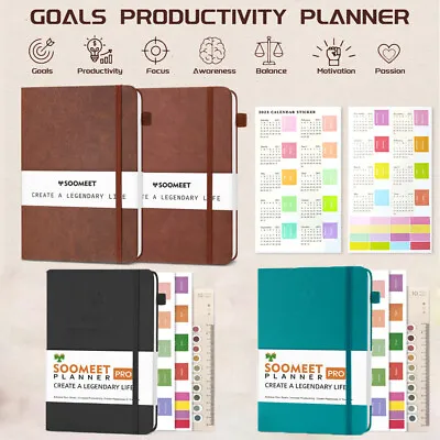 Goals Planner Undated Monthly Weekly Planner Notebook Schedule Journal Calendar • $9.99