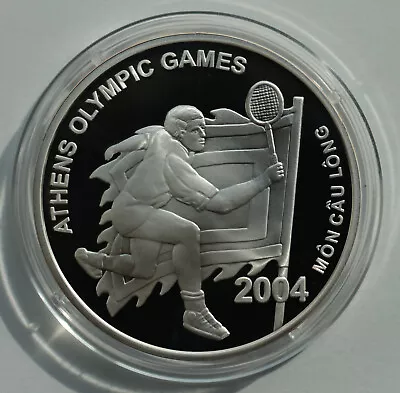 Vietnam 100 Dong 2004 Athens Summer Olympics Greece Badminton Proof Silver • $399