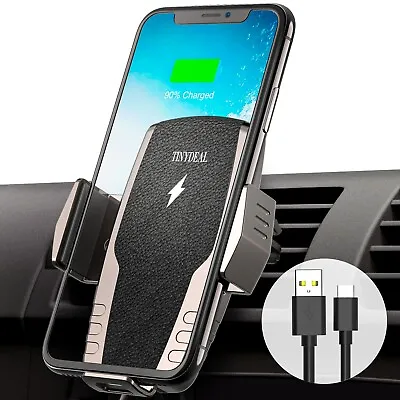 Wireless Car Charger 15W/10W/7.5W Qi Fast Charging Auto-Clamping Car Phone Mount • $12.99