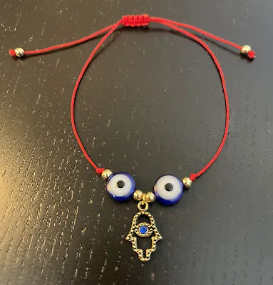 Pulsera Talismán Triple Proteccion Contra El Mal De Ojo Hamsa Mano De Fatima • $11.99