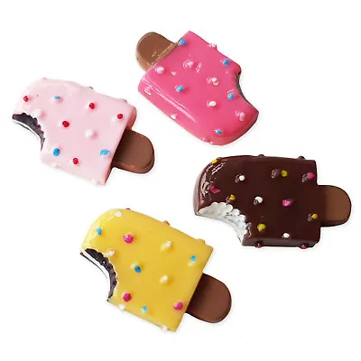 4pcs IceCream Lolly Resin Flatback Cabochons Embellishment Decoden Kawaii Craft  • £1.99