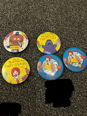 McDonald Pin Badges 1980's 5 Total  • £3.99