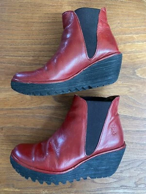 £6.99 • Buy Fly London Red Boots Size UK 5 EU 38