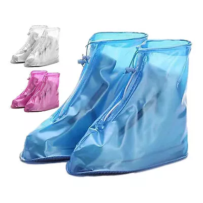 Reusable Rain Shoe Covers Waterproof Zipper Overshoes Boots Anti-Slip Shoe Cover • $11.21