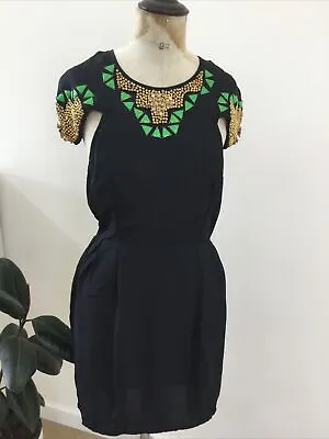 ALICE McCALL Embellished Black Mini Dress Sz6 • $19.99