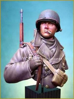 Young Miniatures - US Soldier Ardennes 1944 - 1/10th Resin Bust - YM1812 • £33