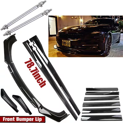 For E36 E46 E90 E91 Front Bumper Lip Spoiler Splitter Side Skirt Rear Strut+Rod • $99.99