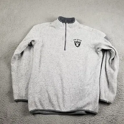 Las Vegas Raiders Sweater Jacker Mens Large Antigua NFL Embroidered Quarter Zip • $24.88