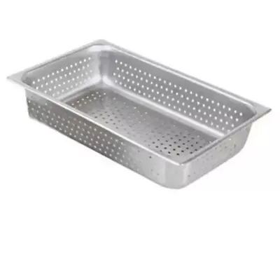 Full Size Perforated Stainless Steel Steam Table Food Pan 4  Deep Hotel Pan • $34.95