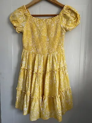 Girls Yellow Marks And Spencer Dress Age 9-10 Years • £5