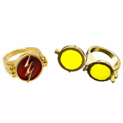 The Flash Ring Lightning Bolt Openable Red Gold Mixed Zinc Alloy Cosplay Prop • £5.99