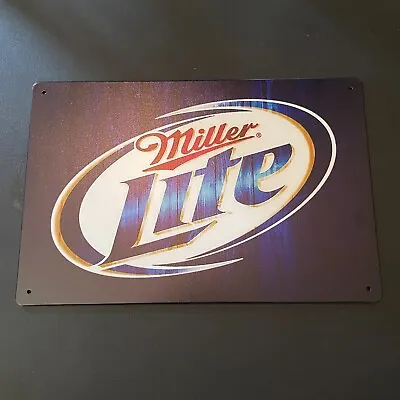 Miller Lite Beer Tin Sign | Metal Bar Decoration | Vintage Style | 8x12 Inches • $11.99