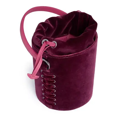 MELI MELO Santina Mini Purple Velvet Bucket Bag B3110 • $478.50
