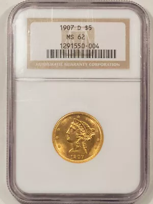 1907-d $5 Liberty Gold Half Eagle - Ngc Ms-62 Nice Luster! • $750