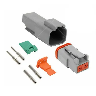 10 X Deutsch DT 2 Way Pin Male/Female Kit Electrical Connector Plug Waterproof • $22.59