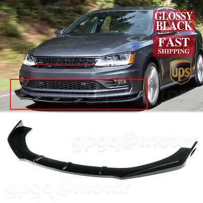 $49.99 • Buy Glossy Black For VW Jetta GLI 2014-18 Front Bumper Lip Spoiler Splitter Body Kit