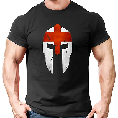 England Spartan Flag Gym T-Shirt Mens Gym Clothing Training Top Bodybuilding  • £8.99