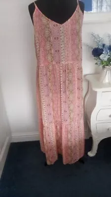 MATALAN Beautiful Sheer Long Length Size 14 Pink/beige Cover Up • £1.50