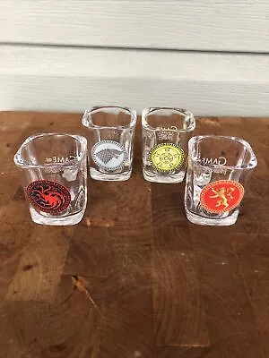 Game Of Thrones Shot Glasses - Set Of 4 - HBO Licensed 2013 • £12.49