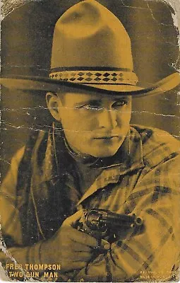 EXHIBIT ARCADE WESTERN CARD 1920's FRED THOMPSON TWO-GUN MAN!! RARE CARD!! • $3