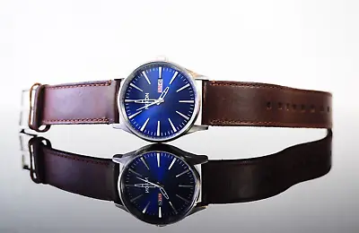 Nixon Sentry Leather Watch In Blue / Brown A105-1524 New Without Tags . • £119.99