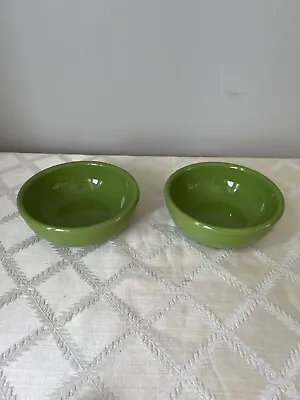 $25 • Buy 2 Mamma Ro Green Cereal Bowls Round Pottery 6”