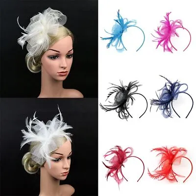 Wedding Feather Fascinator Headband Ladies Day Races Royal Ascot Aliceband • £4.52