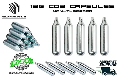 12G CO2 Gas Capsule Cartridge Bulb For Airgun Air Rifle Airsoft Pistol C02 • £14.95
