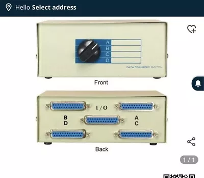 DB25 4 Way Data Transfer Switch Box RS-232 Manual • $27.99