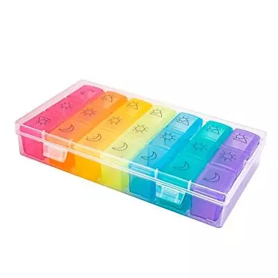 Weekly Pill Organizer 3 Times A Day – 7 Day Pill Box – Non-BPA Food Grade Pla... • $8.03