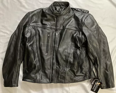 NEW Xelement Advanced Motorcycle Gear Black Coat Size 3XL B9122 Genuine Leather • $116.99