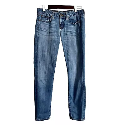 J Crew Stretch Jeans Women's 28 Ankle Toothpick Skinny Denim Med Wash Low Rise • $16.95