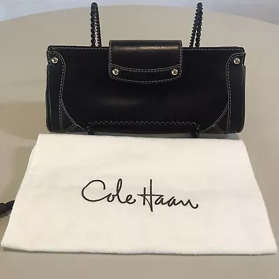 Cole Haan Leather Clutch 1990's Kisslock Closure With Snap And Dust Bag  • $25