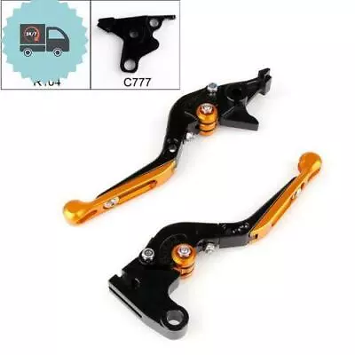 Adjustable Folding Extendable Brake Clutch Levers For Yamaha MT-01 V-MAX Gold B/ • £23.98