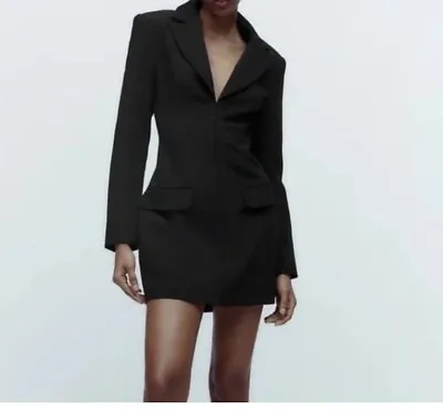 Zara Black Fitted Blazer Dress NWT Size XXL Orig Price $89 • $34.99