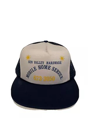 Vintage 80’s Sun Valley Hardware Mobile Home Services Snapback Trucker Hat • $9