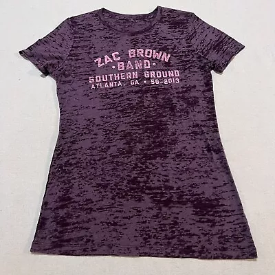 Zac Brown Band Top Women’s Size Large Purple Southern Ground T Shirt Lightweight • $8.99