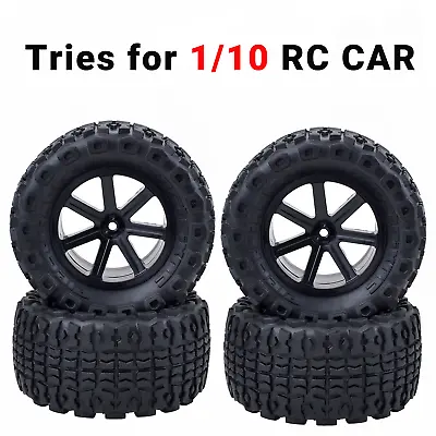 Desert Truck Square Wheels Tires 12mm Hub For 1/10 RC Off-Road Car Black（4pcs） • £31.99