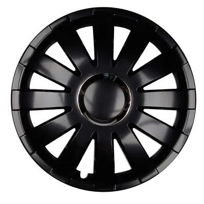 4x Premium Design Hubcaps   Onyx   14 Inch #23 Black Chrome Ring • $144.13