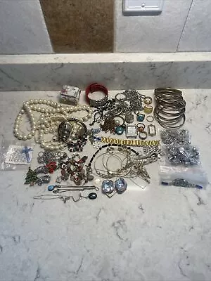 Vintage Signed Gold Silver Tone Costume Jewelry Lot See Pics For All Brands 2lbs • $99.99