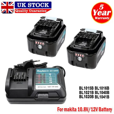 10.8V/12V 4.0Ah Li-Ion Battery For Makita BL1040 BL1041B BL1015 + DC10WD Charger • £108.90