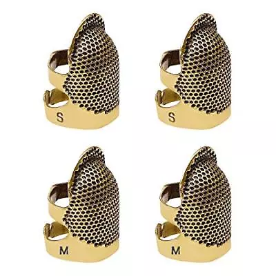 4 Pack Sewing Thimble Finger Protector Adjustable Finger Metal Shield Protect • $5.30