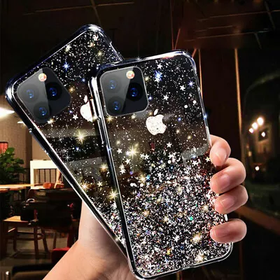 $16.96 • Buy GLITTER STARS CASE For IPhone 13,11,12,XR,Pro Max,7,8 Plus,XS BLING Phone Cover