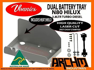 Dual Battery Tray System For Toyota N80 Hilux 2.8td 7/2015-on Vonnies Kit • $84